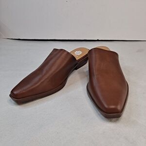Yellow Box Willard Mules Women's Size 7.5 Brown Faux Leather Square Toe Slip-on
